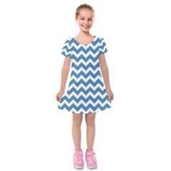 Chevron Pattern Gifts Kids  Short Sleeve Velvet Dress by GardenOfOphir