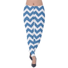 Chevron Pattern Gifts Velvet Leggings by GardenOfOphir