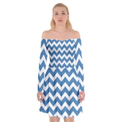 Chevron Pattern Gifts Off Shoulder Skater Dress by GardenOfOphir