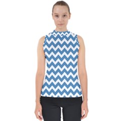 Chevron Pattern Gifts Mock Neck Shell Top by GardenOfOphir