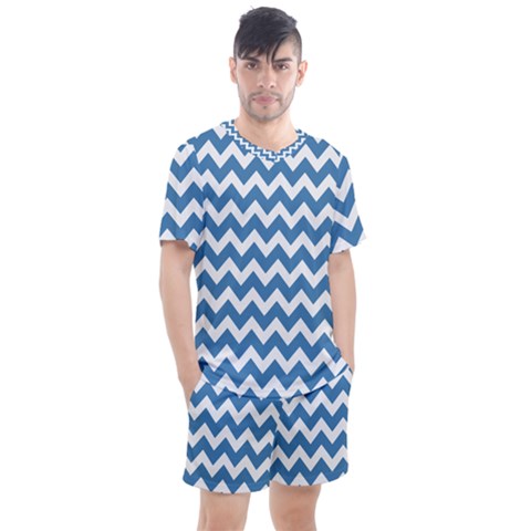 Chevron Pattern Gifts Men s Mesh Tee And Shorts Set by GardenOfOphir