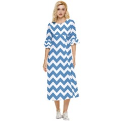 Chevron Pattern Gifts Double Cuff Midi Dress by GardenOfOphir