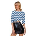 Chevron Pattern Gifts Mid Sleeve Drawstring Hem Top View2