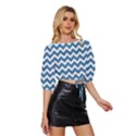 Chevron Pattern Gifts Mid Sleeve Drawstring Hem Top View3