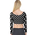 Black And White Polka Dots Long Sleeve Crop Top View2