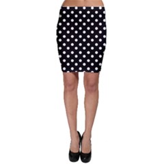 Black And White Polka Dots Bodycon Skirt by GardenOfOphir