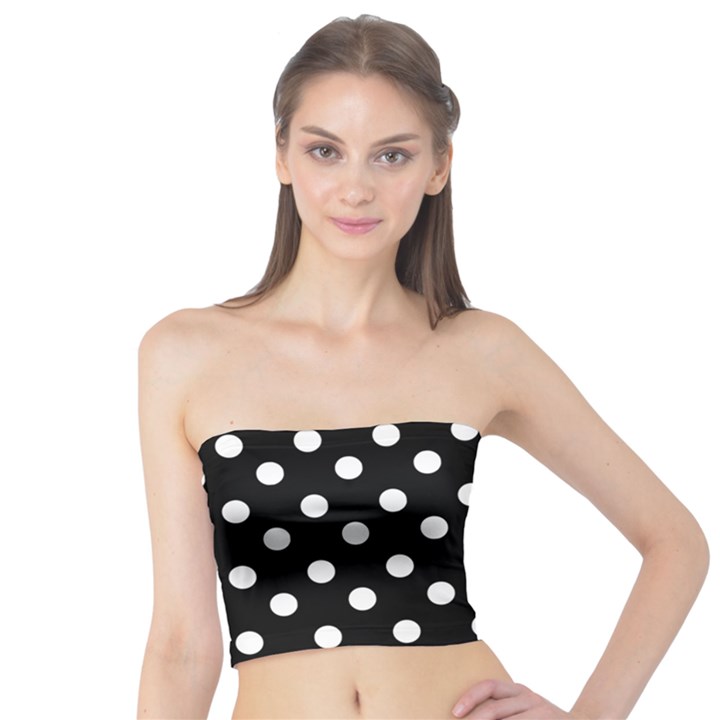 Black And White Polka Dots Tube Top