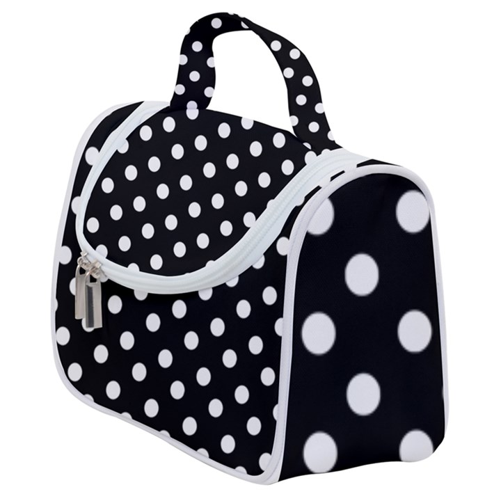 Black And White Polka Dots Satchel Handbag