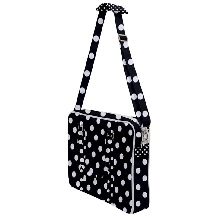 Black And White Polka Dots Cross Body Office Bag