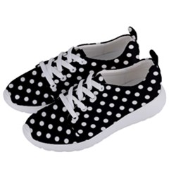 Black And White Polka Dots Women s Lightweight Sports Shoes by GardenOfOphir