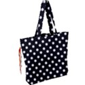 Black And White Polka Dots Drawstring Tote Bag View2