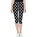 Black And White Polka Dots Inside Out Lightweight Velour Capri Leggings  View3