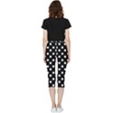 Black And White Polka Dots Inside Out Lightweight Velour Capri Leggings  View4