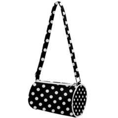 Black And White Polka Dots Mini Cylinder Bag by GardenOfOphir