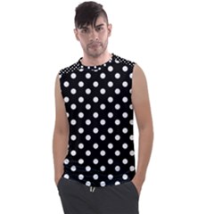 Black And White Polka Dots Men s Regular Tank Top by GardenOfOphir