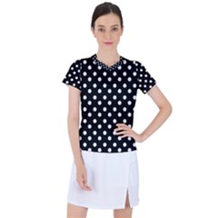 Black And White Polka Dots Women s Sports Top by GardenOfOphir