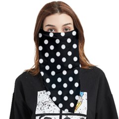 Black And White Polka Dots Face Covering Bandana (triangle) by GardenOfOphir