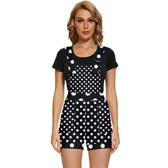 Black And White Polka Dots Short Overalls