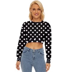 Black And White Polka Dots Lightweight Long Sleeve Sweatshirt by GardenOfOphir