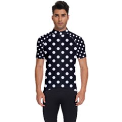 Black And White Polka Dots Men s Short Sleeve Cycling Jersey