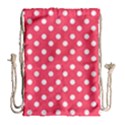 Hot Pink Polka Dots Drawstring Bag (Large) View1