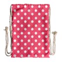 Hot Pink Polka Dots Drawstring Bag (Large) View2