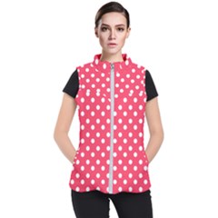 Hot Pink Polka Dots Women s Puffer Vest