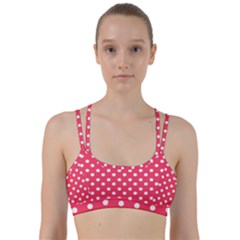 Hot Pink Polka Dots Line Them Up Sports Bra by GardenOfOphir