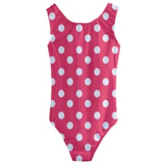 Hot Pink Polka Dots Kids  Cut-out Back One Piece Swimsuit by GardenOfOphir