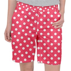 Hot Pink Polka Dots Pocket Shorts by GardenOfOphir