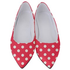 Hot Pink Polka Dots Women s Low Heels by GardenOfOphir