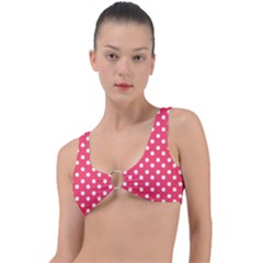 Hot Pink Polka Dots Ring Detail Bikini Top by GardenOfOphir