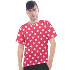 Hot Pink Polka Dots Men s Sport Top by GardenOfOphir