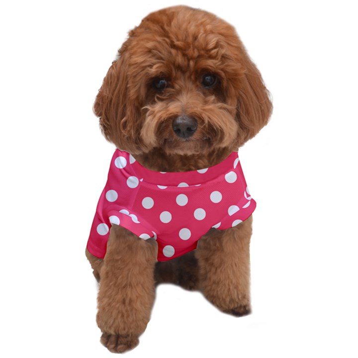 Hot Pink Polka Dots Dog T-Shirt