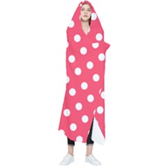 Hot Pink Polka Dots Wearable Blanket by GardenOfOphir