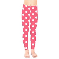 Hot Pink Polka Dots Kids  Classic Winter Leggings