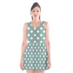 Mint Green Polka Dots Scoop Neck Skater Dress by GardenOfOphir