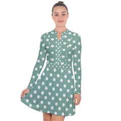 Mint Green Polka Dots Long Sleeve Panel Dress by GardenOfOphir