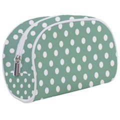 Mint Green Polka Dots Make Up Case (medium) by GardenOfOphir