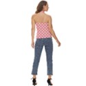 Coral And White Polka Dots Basic Halter Top View4