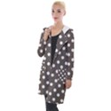 Brown And White Polka Dots Hooded Pocket Cardigan View1