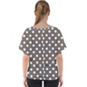 Brown And White Polka Dots V-Neck Dolman Drape Top View2