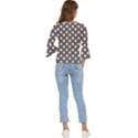 Brown And White Polka Dots Bell Sleeve Top View4