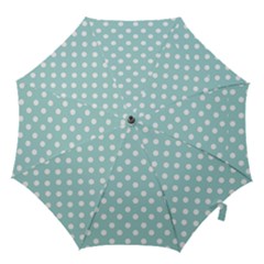 Blue And White Polka Dots Hook Handle Umbrellas (large) by GardenOfOphir