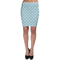 Blue And White Polka Dots Bodycon Skirt by GardenOfOphir