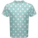 Blue And White Polka Dots Men s Cotton Tee View1