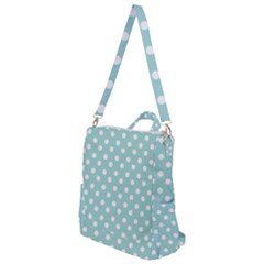 Blue And White Polka Dots Crossbody Backpack by GardenOfOphir