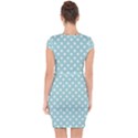 Blue And White Polka Dots Capsleeve Drawstring Dress  View2