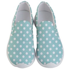 Blue And White Polka Dots Men s Lightweight Slip Ons by GardenOfOphir