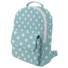 Blue And White Polka Dots Flap Pocket Backpack (small) by GardenOfOphir